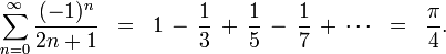 Pi calculation formula